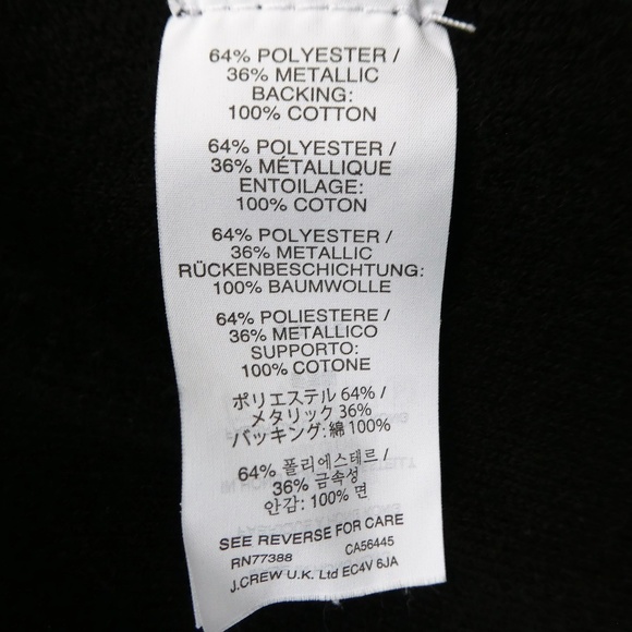 MeTaLLiC Knit J Crew Black Sweater Long Sleeve Open Side Slits Silver Sparkle M - Picture 7 of 7